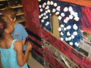 The students decorated a fort